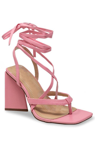 Natalia Strappy Heel (Pink) FINAL SALE