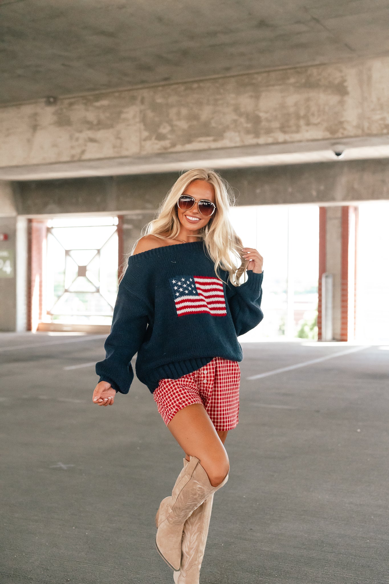 Brandi USA Flag Sweater (Navy)