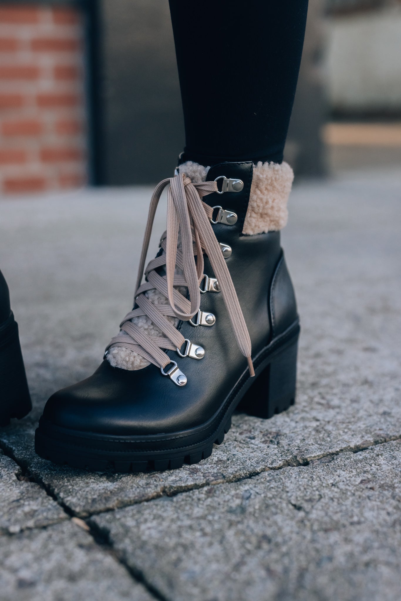Gentry Lace Up Booties (Black) FINAL SALE