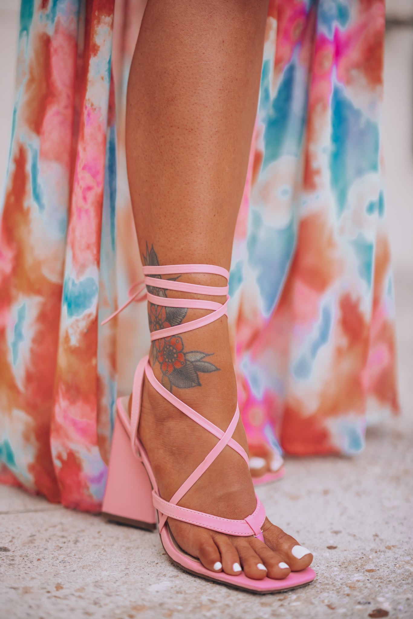 Natalia Strappy Heel (Pink) FINAL SALE