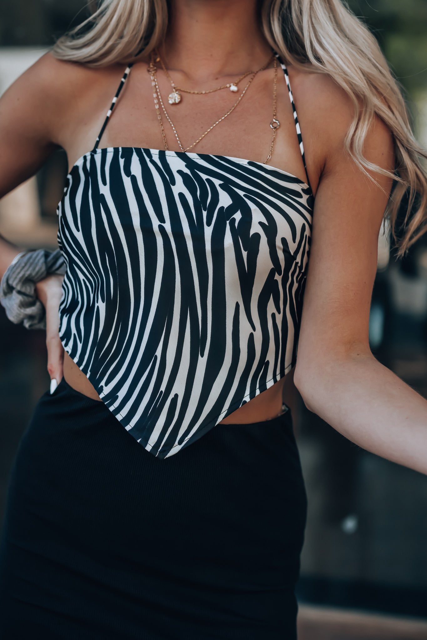 Maddie Zebra Scarf Top FINAL SALE