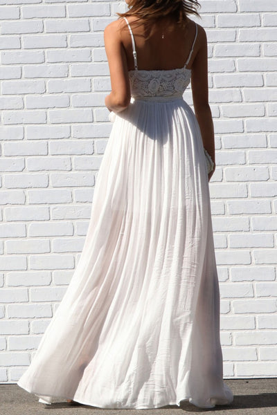 Swept Away Crotchet Lace Maxi Dress (White) FINAL SALE