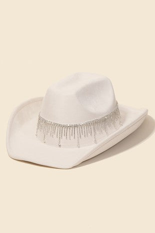 Dolly Fringe Western Hat (Ivory)