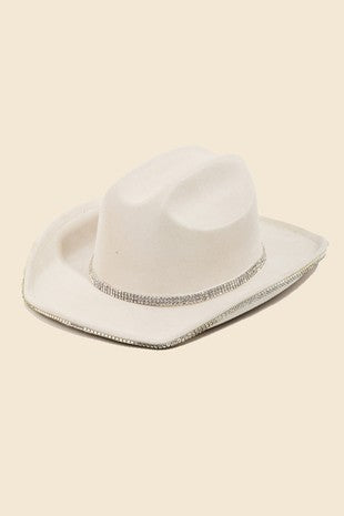 Reba Rhinestone Cowboy Hat (Ivory)