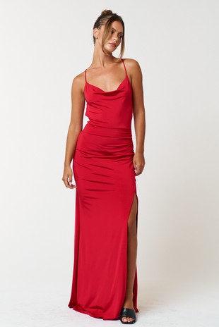 Be My Guest Maxi Dress (Red)