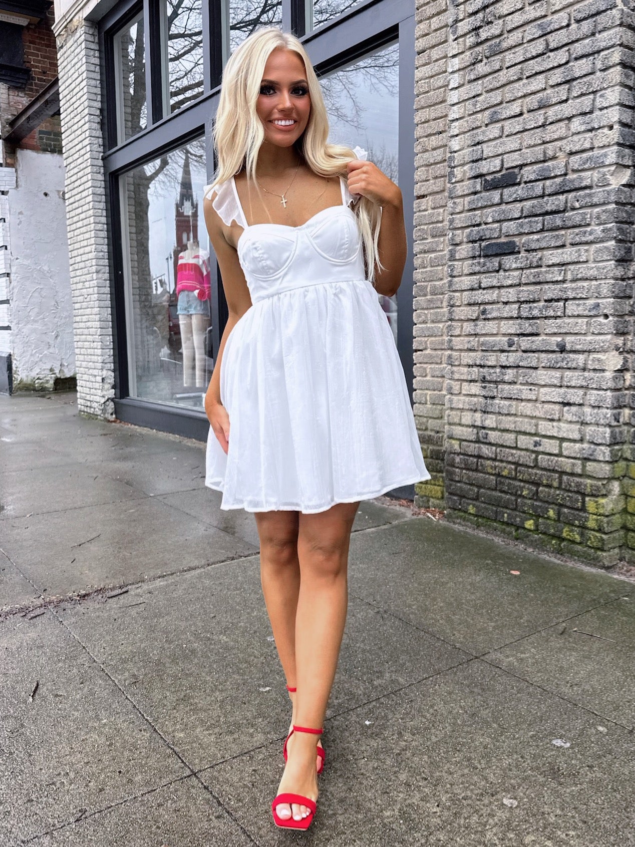 Cutie Bustier Mini Dress (White)