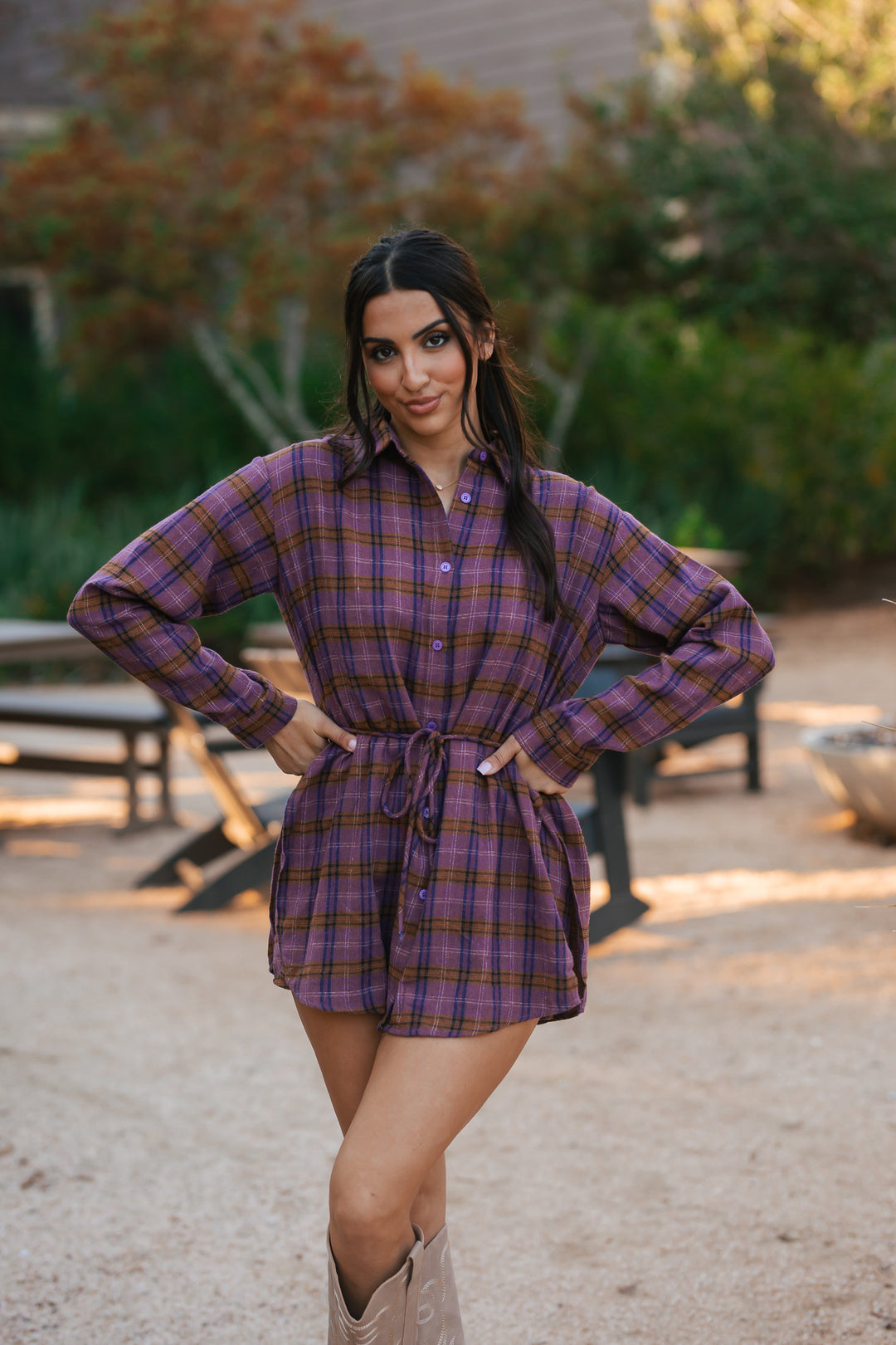 Bonfire Plaid Romper Dress Southern Alternative Bonfire Plaid Romper Dress Southern Alternative