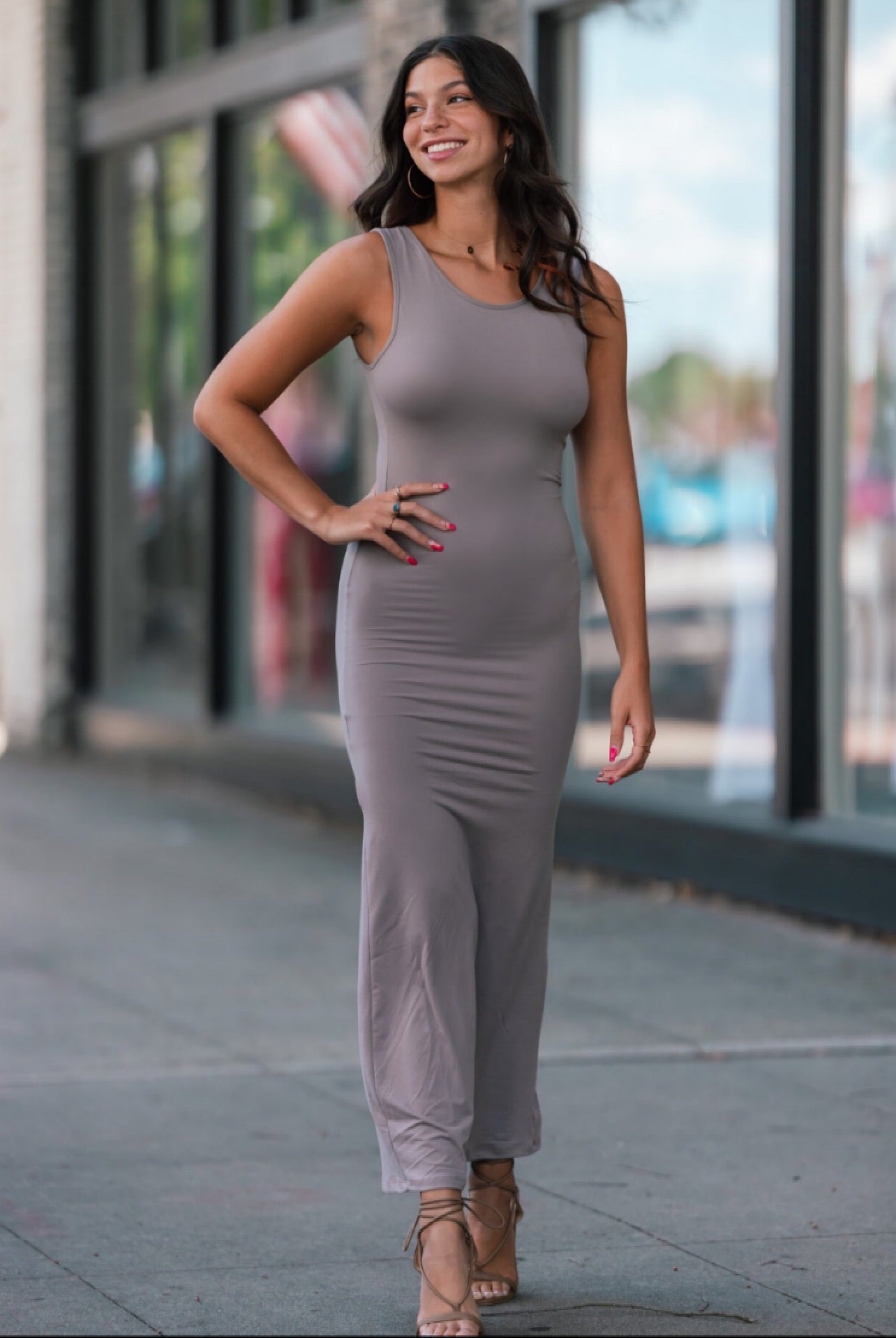 Wish You Were Here Maxi Dress (Taupe)