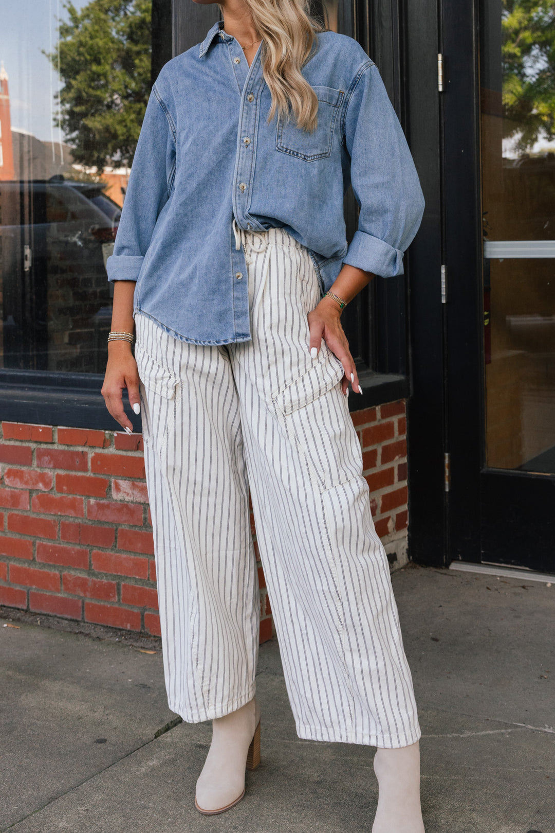Off Duty Pinstripe Cargo Pants