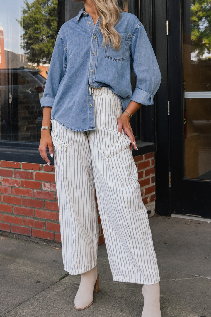 Off Duty Pinstripe Cargo Pants