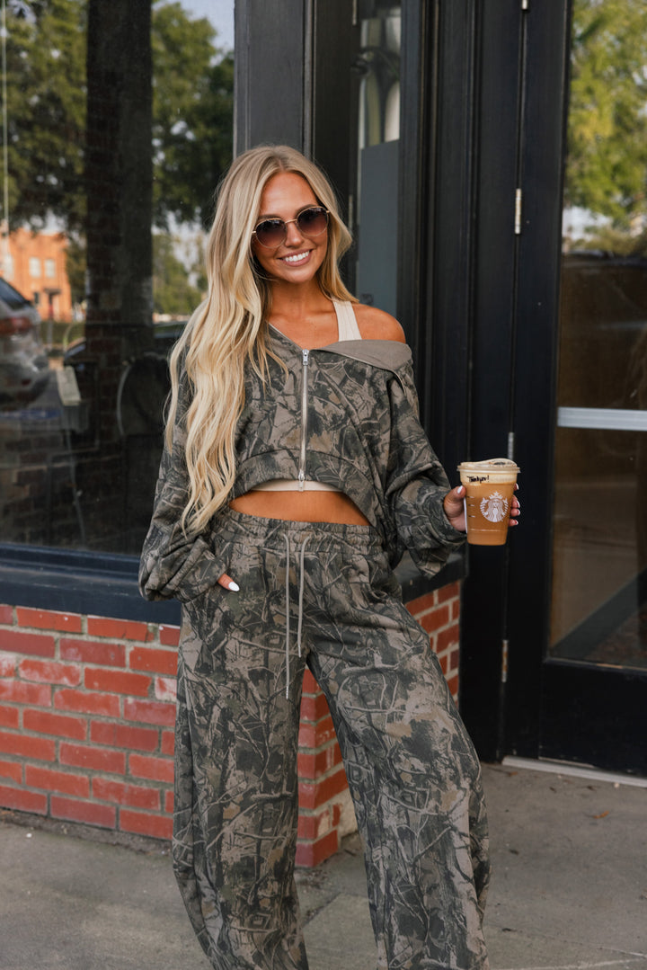 Coffee Run Woodland Camo Zip Jacket