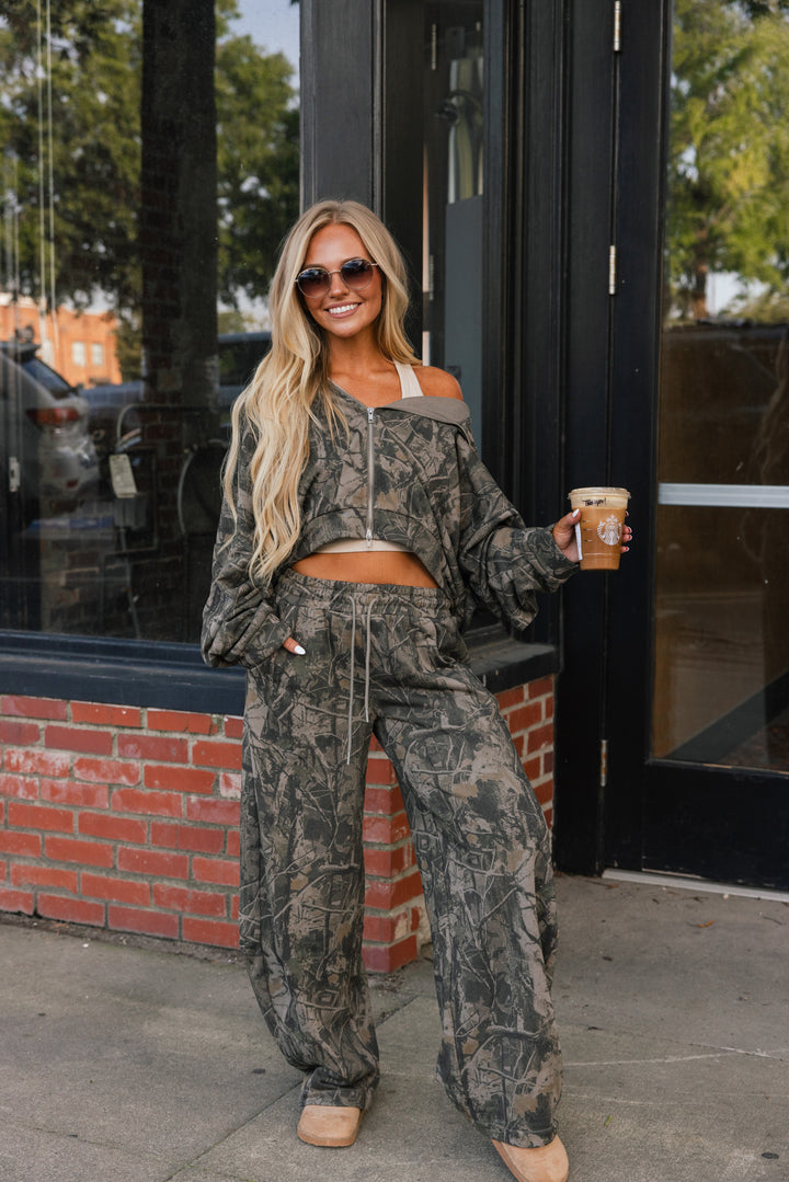 Coffee Run Woodland Camo Zip Jacket