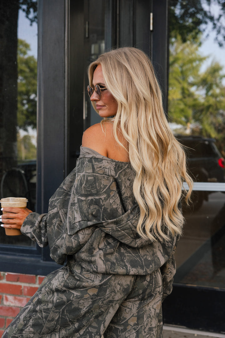 Coffee Run Woodland Camo Zip Jacket