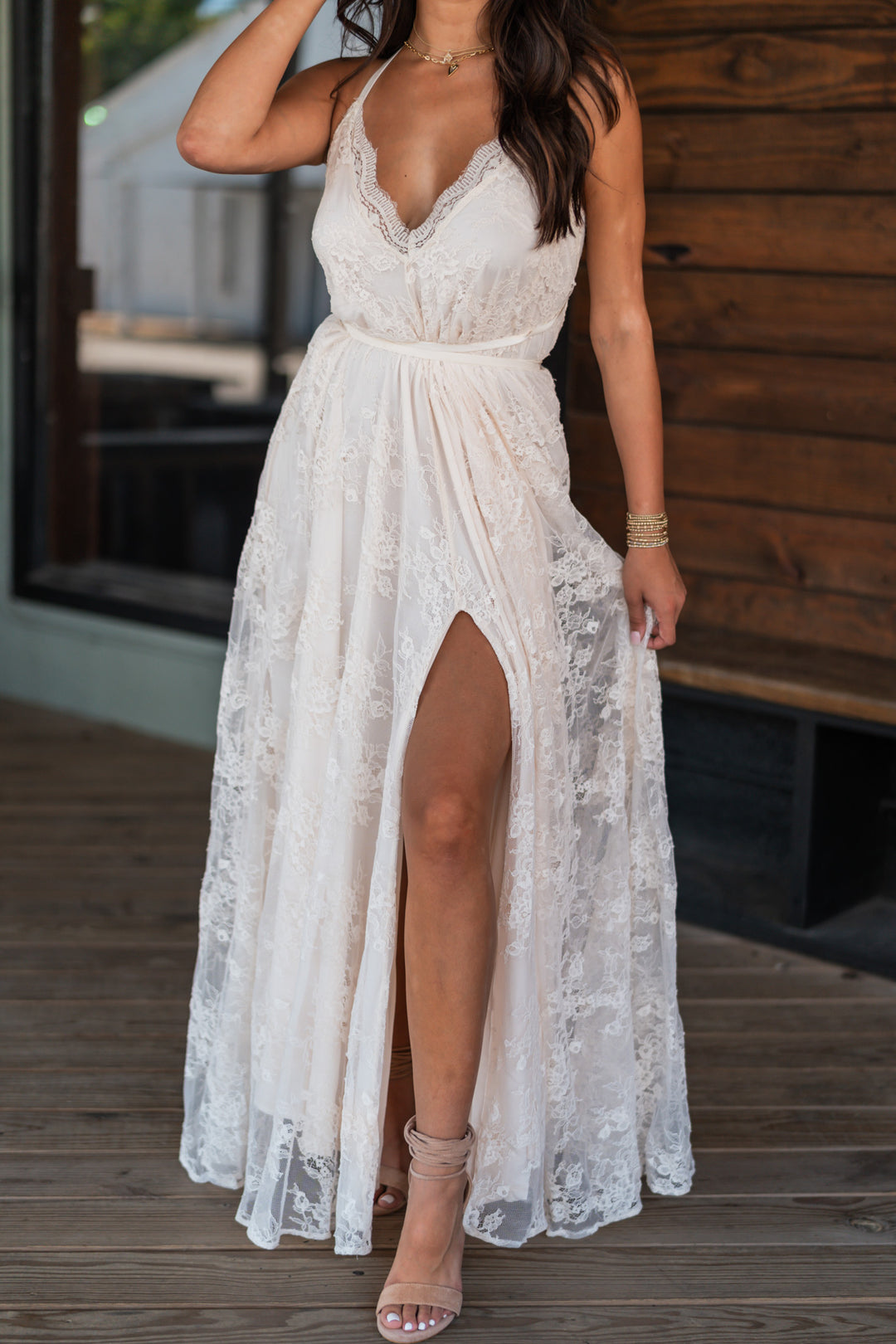Celestial Multi-Wrap Lace Maxi Dress (Cream) Southern Alternative Celestial Multi-Wrap Lace Maxi Dress (Cream) Southern Alternative
