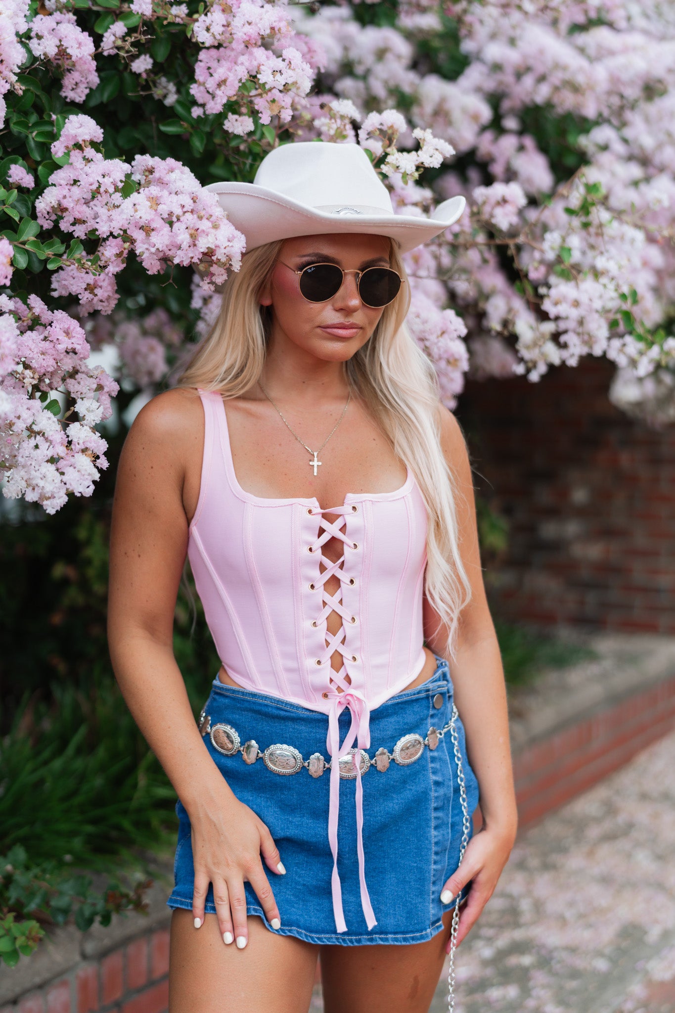 Couture Lace Up Corset Top (Pink) – Southern Alternative