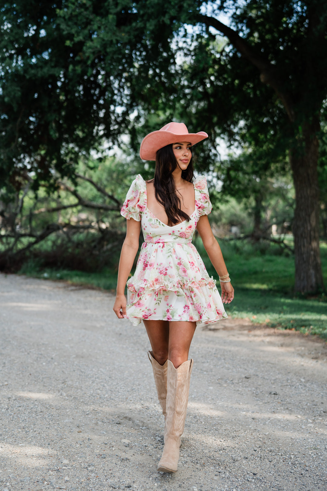 big flower mini dress Women Mini Dress Temperament Big Swing Loose Hem Flower Print Shirring Dress Up