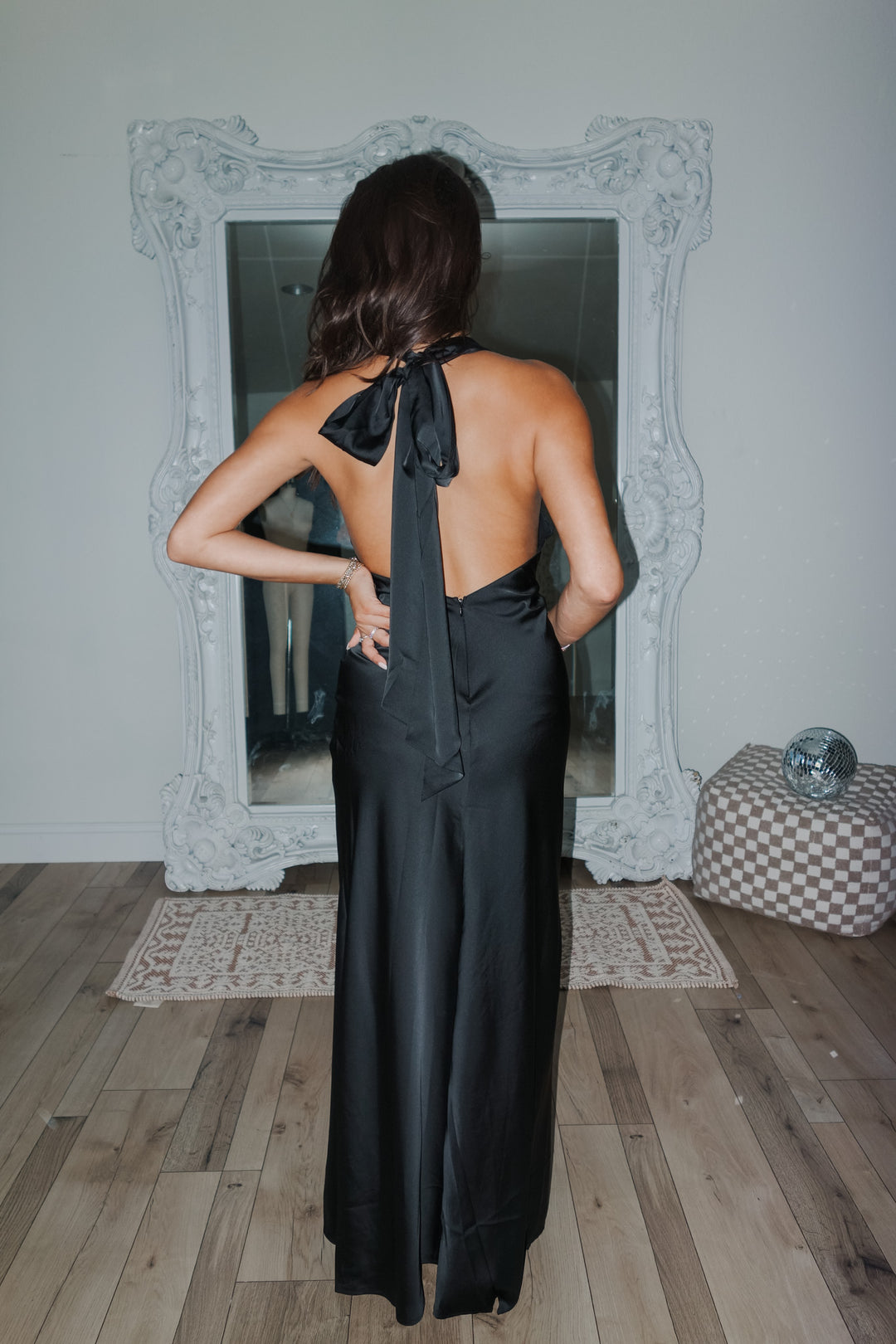 Soiree Satin Halter Maxi Dress (Black) FINAL SALE Southern Alternative Soiree Satin Halter Maxi Dress (Black) FINAL SALE Southern Alternative