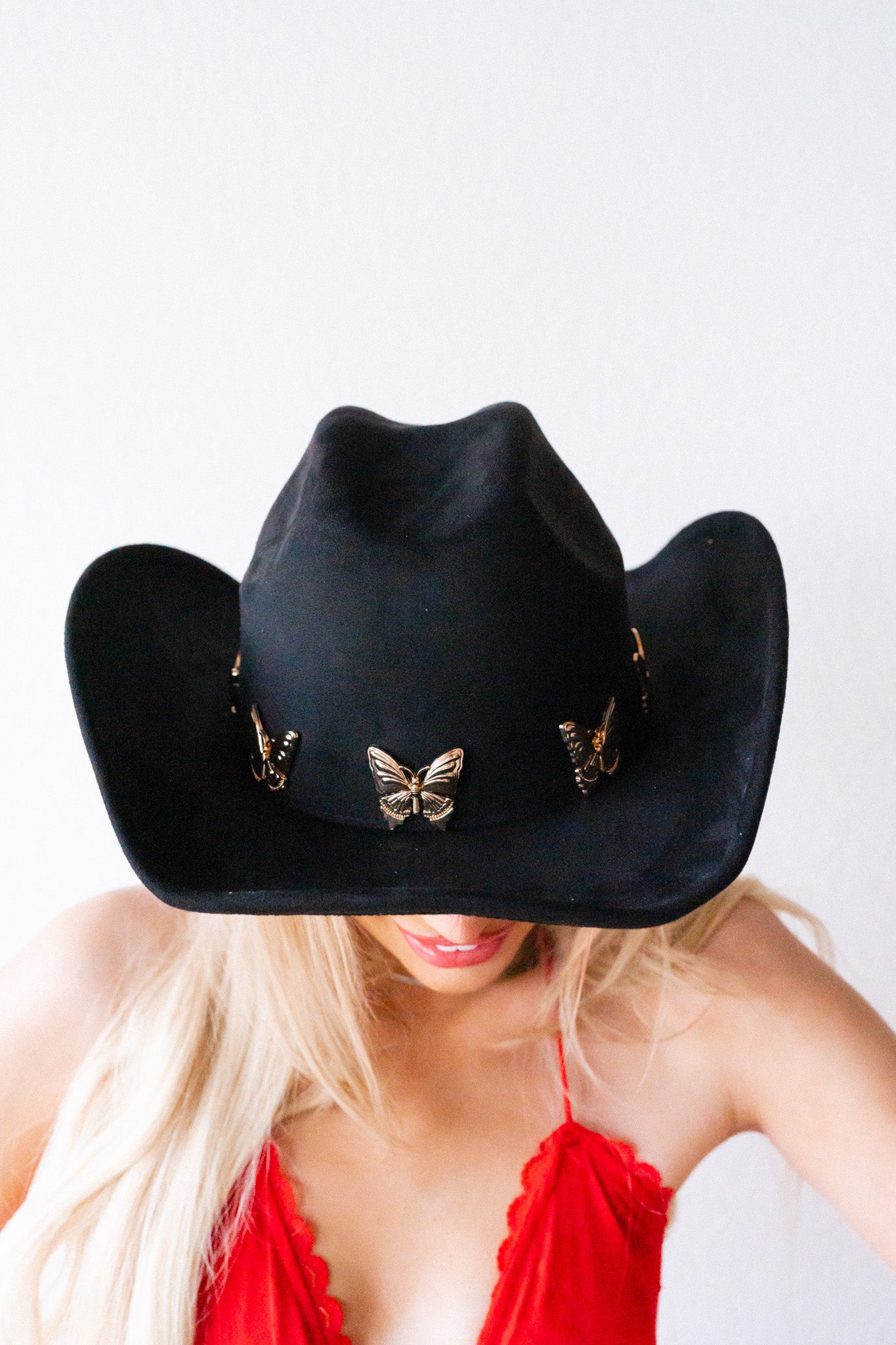 You Give Me Butterflies Cowboy Hat (Black)