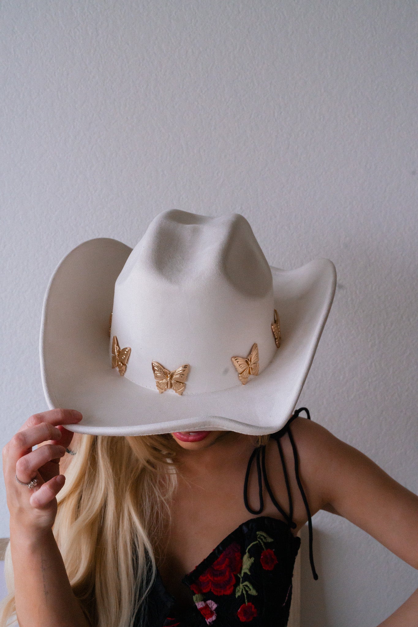 You Give Me Butterflies Cowboy Hat (Ivory)