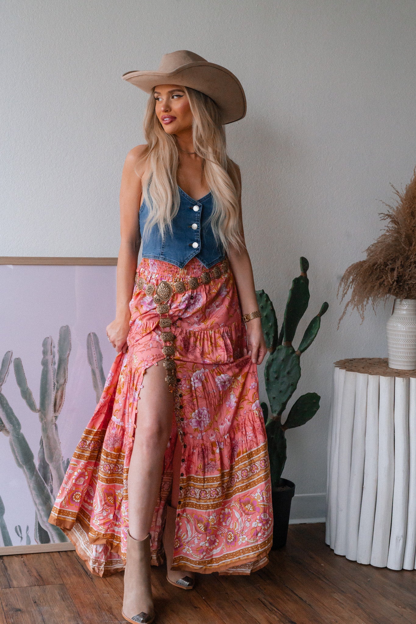 Garden Gossip Floral Maxi Skirt (Pink) – Southern Alternative