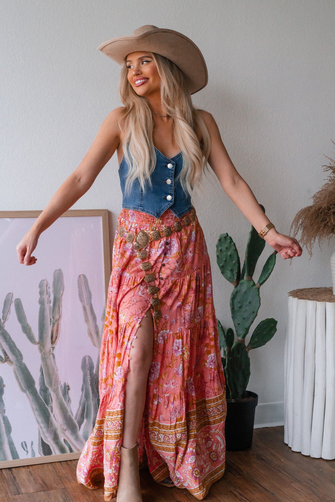 スカート PINK HOUSE Avonlea Roses skirt 2023 Garden Gossip Floral Maxi Skirt (Pink) – Southern Alternative