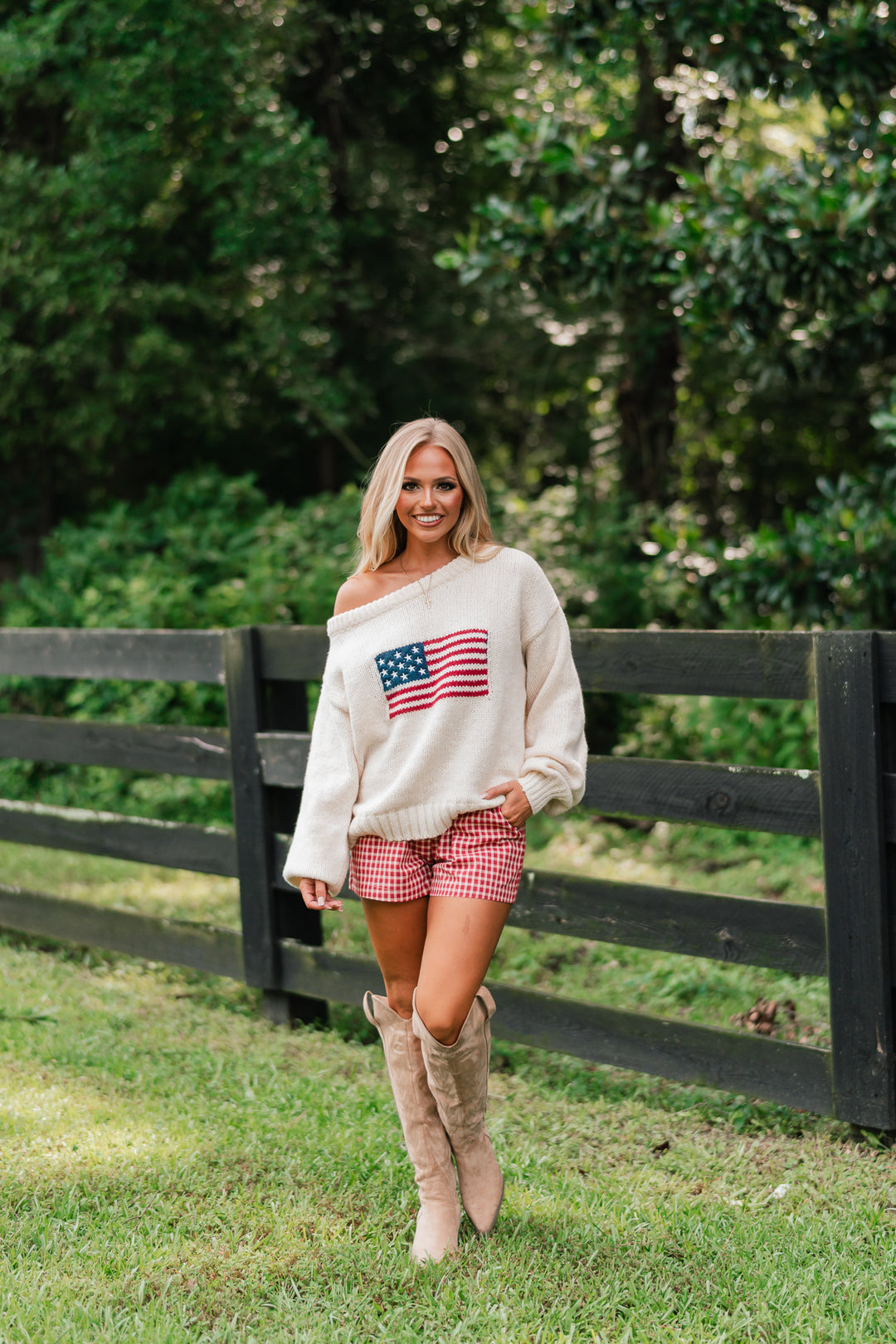 Brandi USA Flag Sweater (Ivory)
