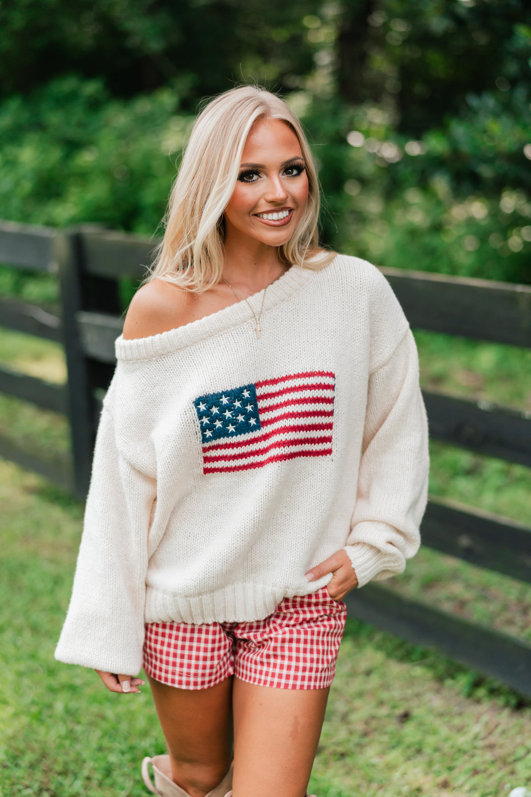 Brandi USA Flag Sweater (Ivory)