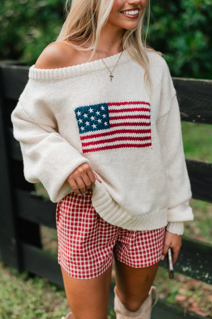 Brandi USA Flag Sweater (Ivory)