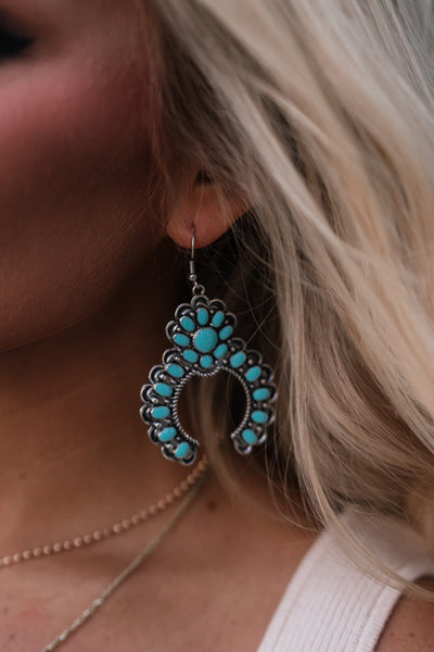 Horseshoe Turquoise Stone Earrings