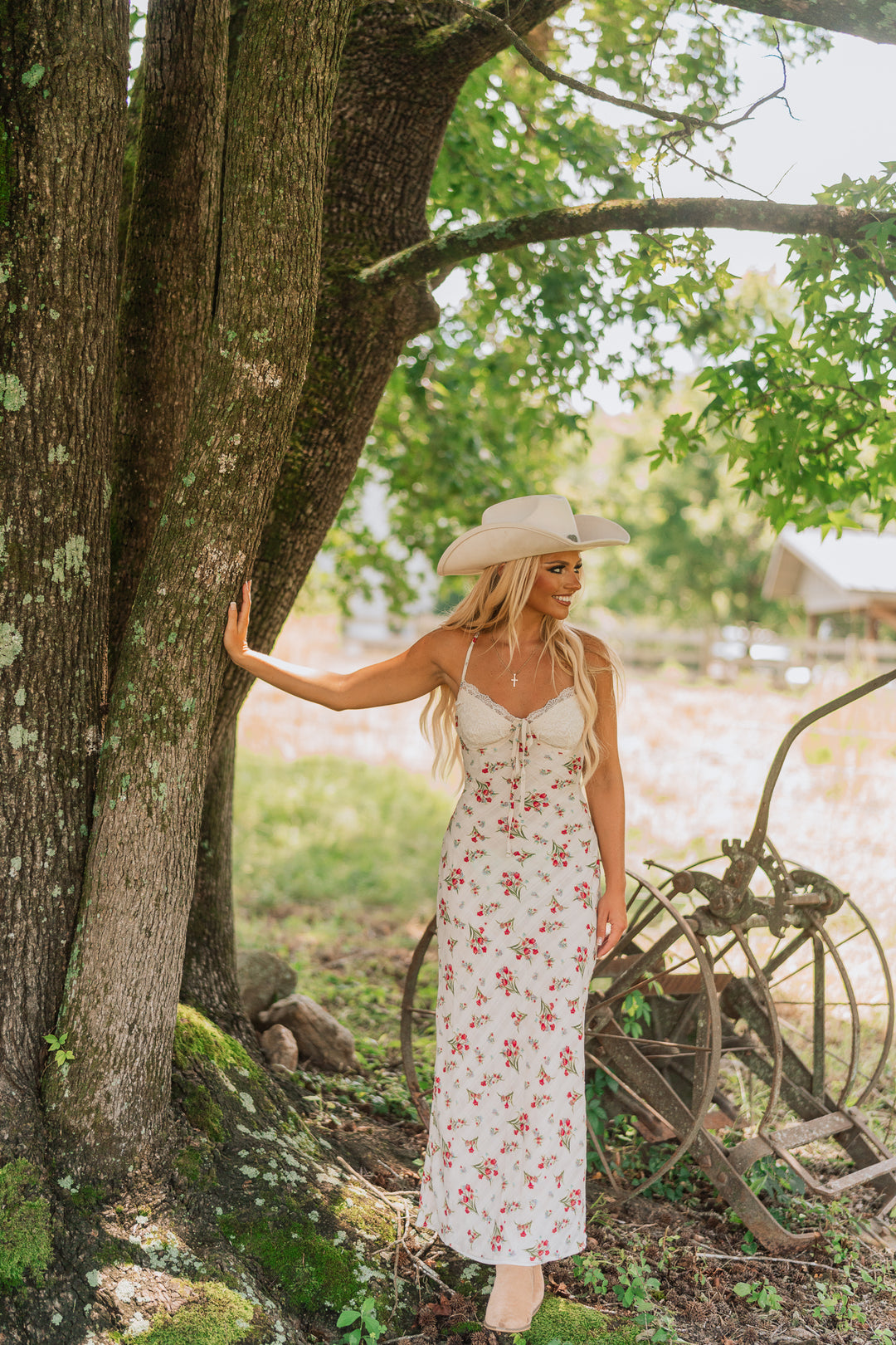 small floral maxi dresses Baltic Born Womens Katherine Maxi Dress | Cream + Rust Floral