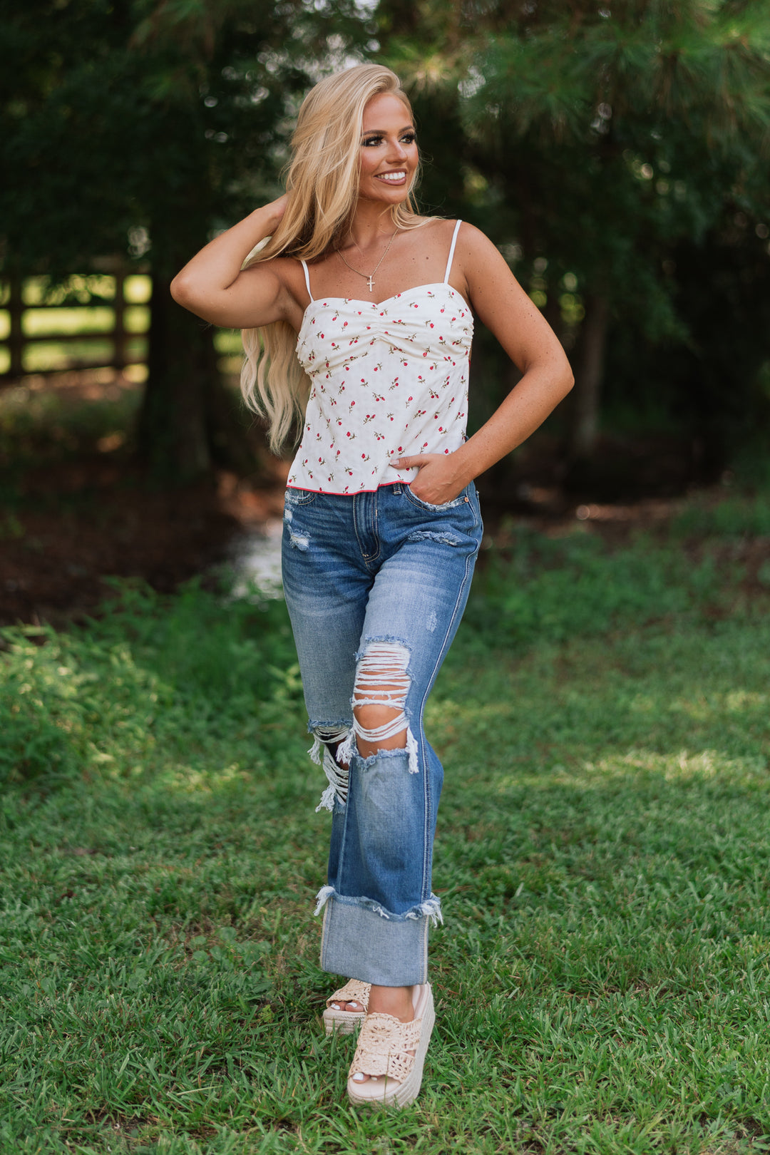 Marley Floral Open Back Tank