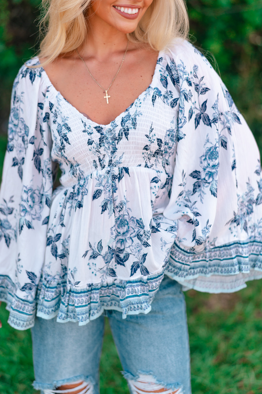 Sage And Sun Bell Sleeve Blouse