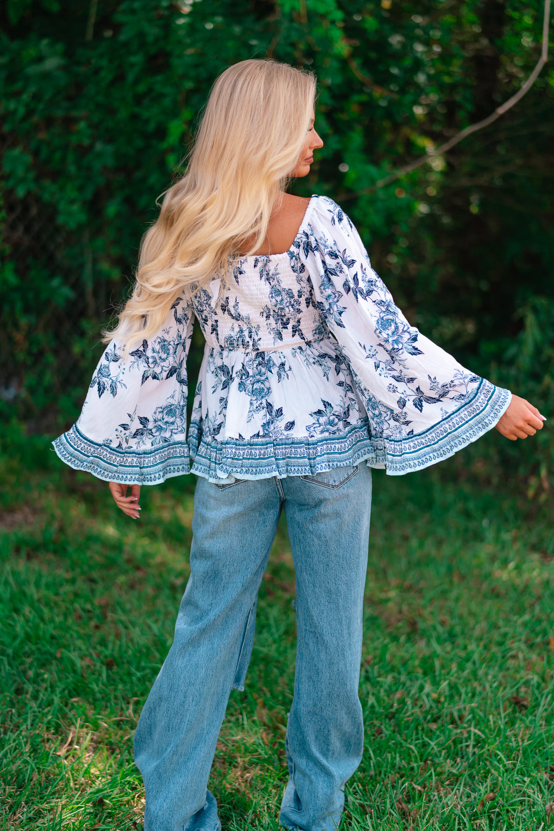 Sage And Sun Bell Sleeve Blouse