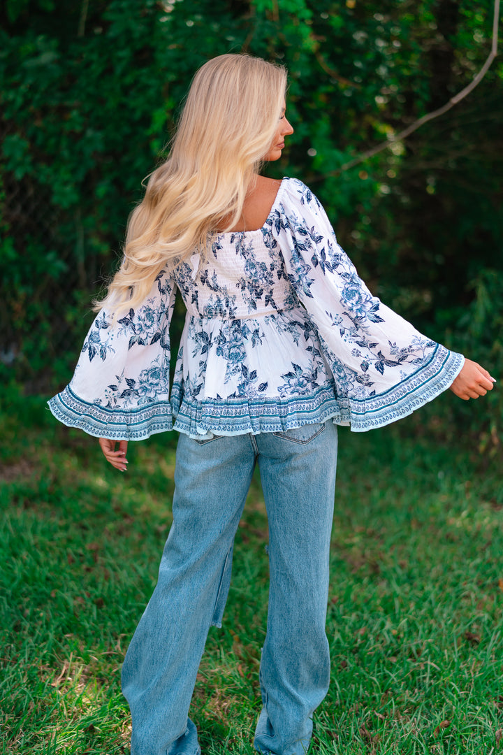 Sage And Sun Bell Sleeve Blouse