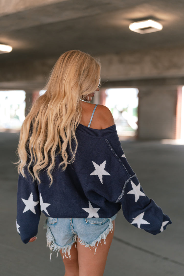 Smoke Show Star Sweater (Navy)