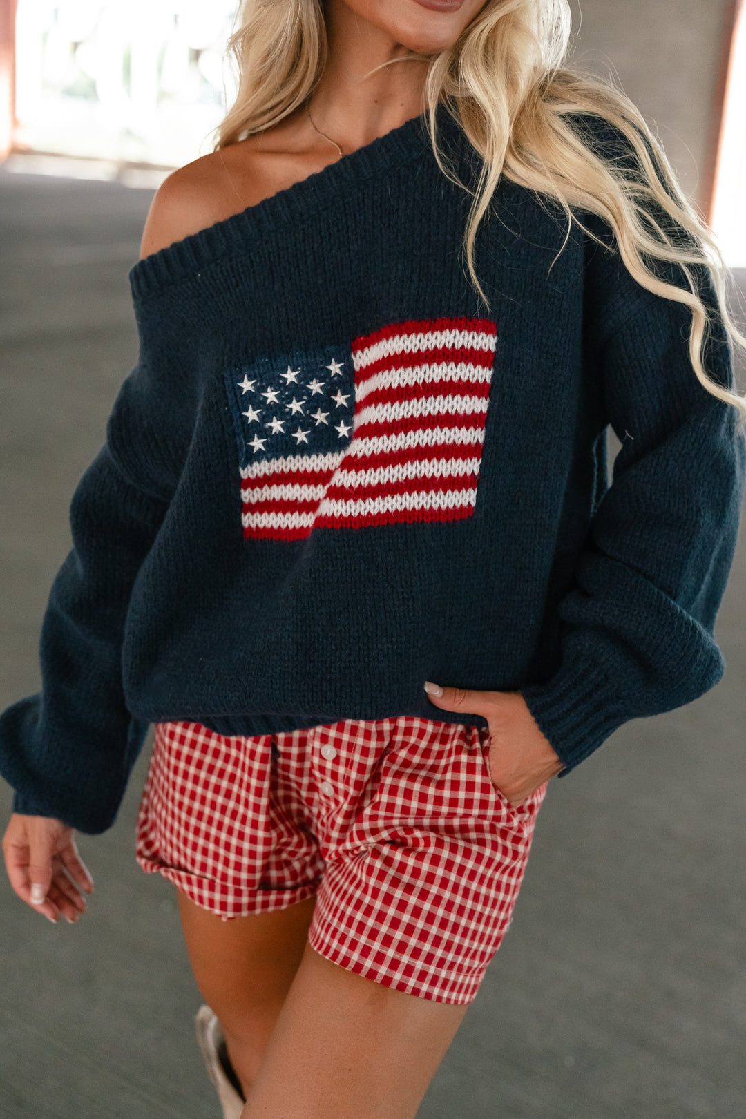 Brandi USA Flag Sweater (Navy)