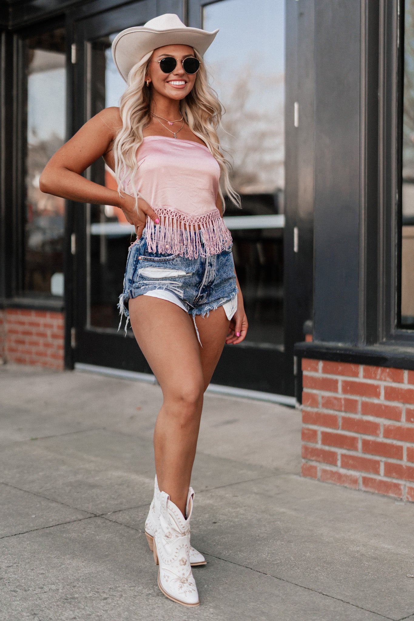 Elsa Fringe Tube Top (Rose) FINAL SALE – Southern Alternative