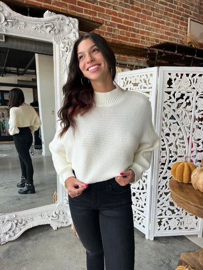 Casual Date Knit Sweater (Ivory)