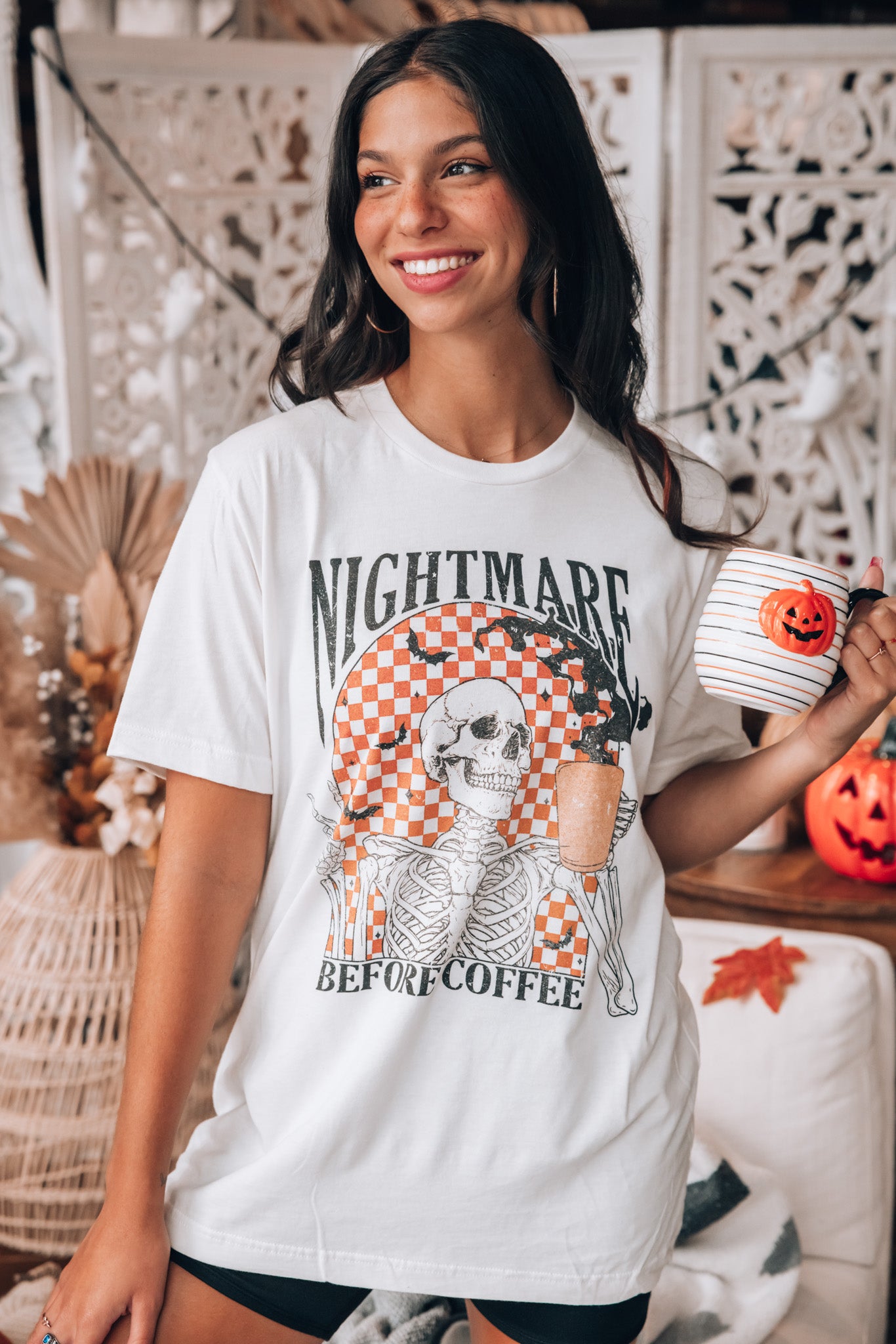 Nightmare Before Coffee Skeleton Graphic Shirt