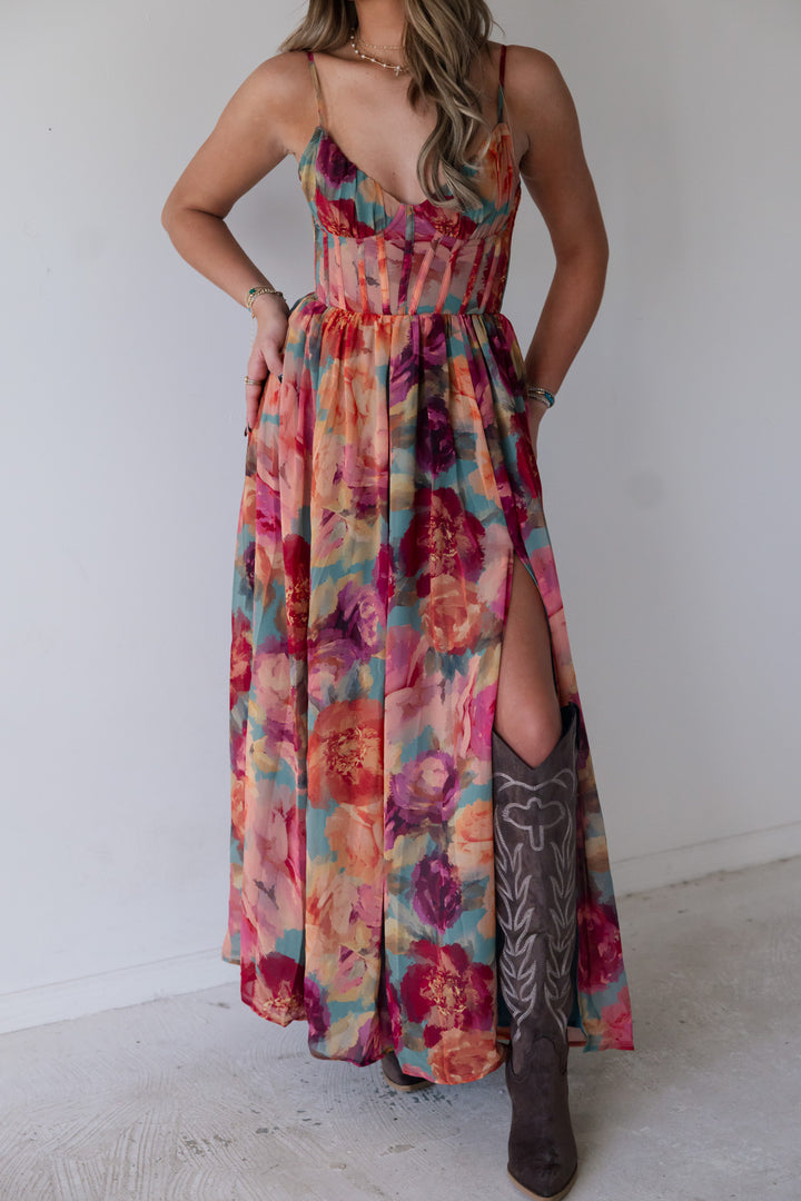 Painted Desert Corset Maxi Dress