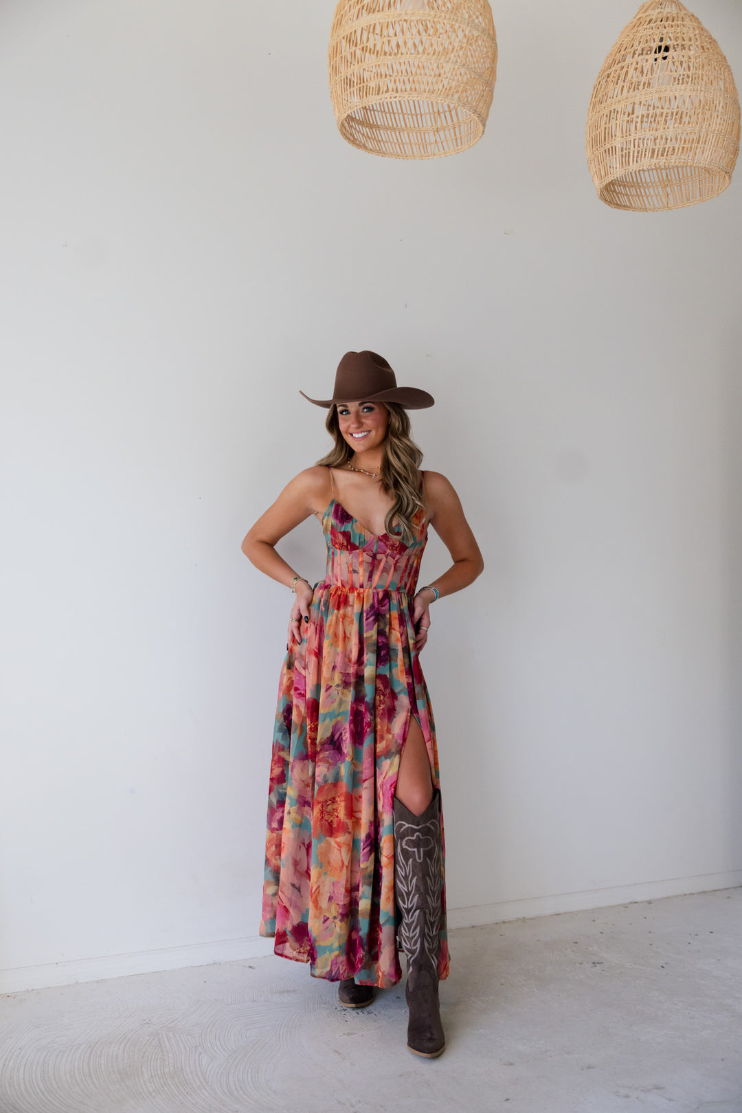 Painted Desert Corset Maxi Dress