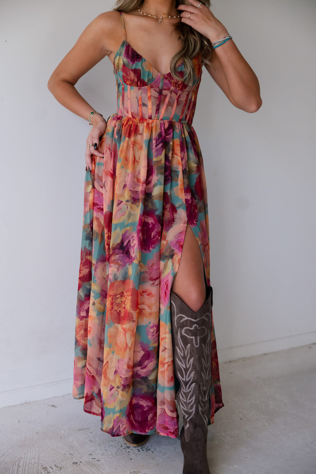 Painted Desert Corset Maxi Dress
