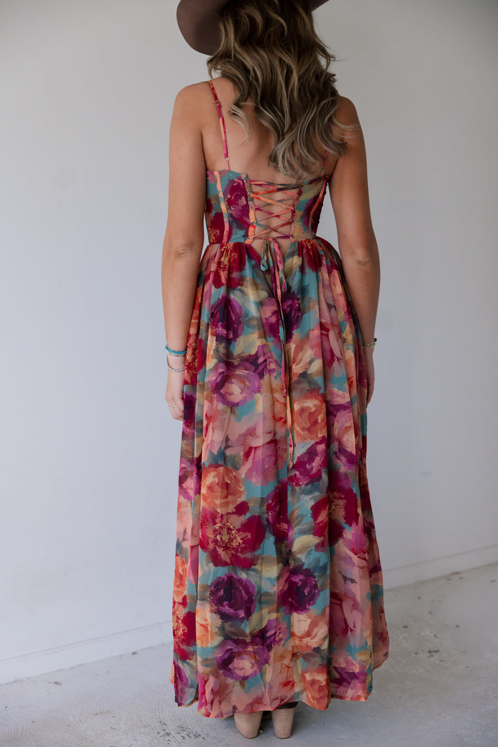 Painted Desert Corset Maxi Dress