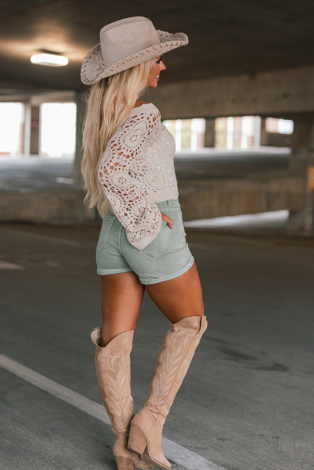 Wishful Thinking Hi Rise Shorts (Olive) FINAL SALE