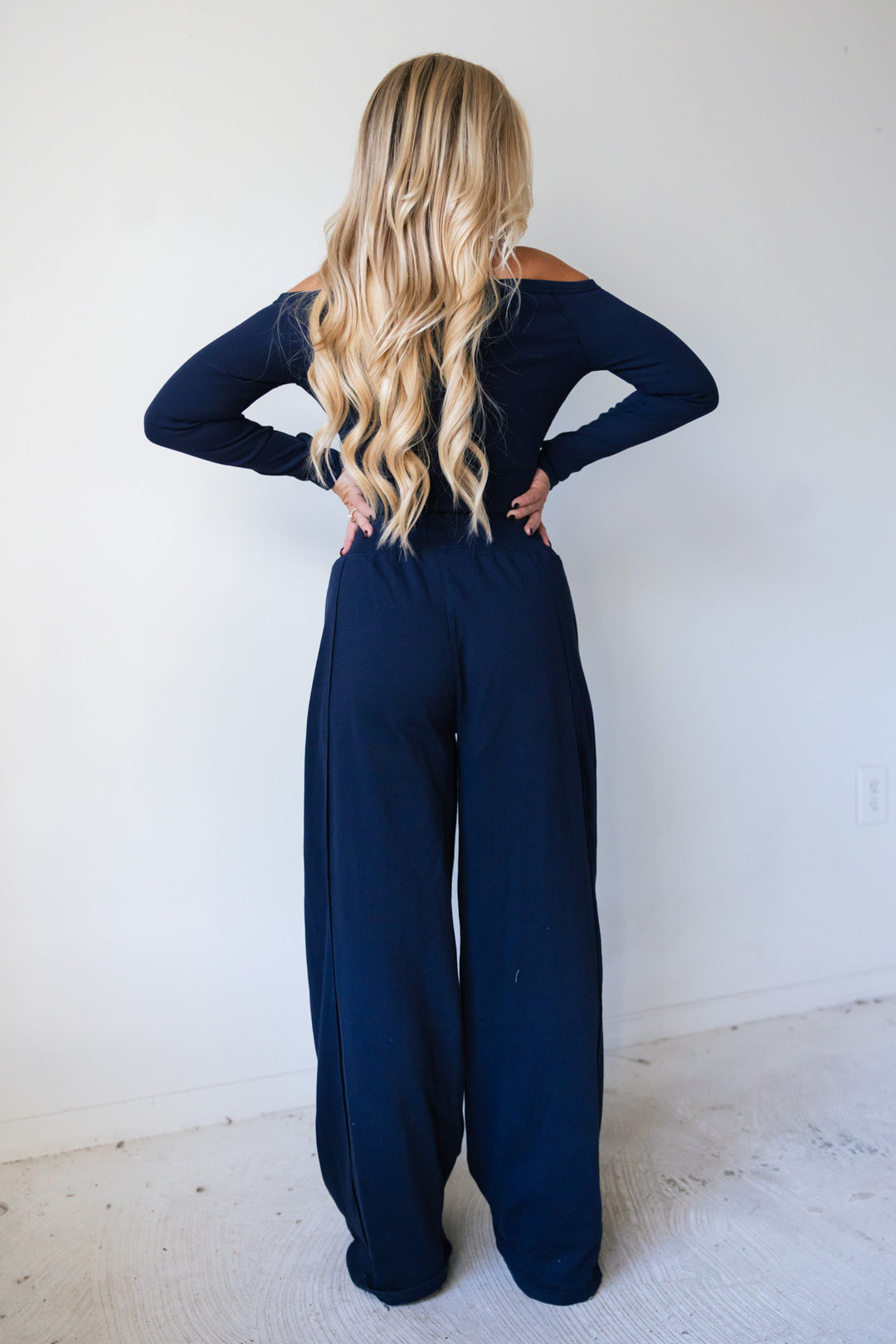 On The Go Wide Leg Pants (Navy)