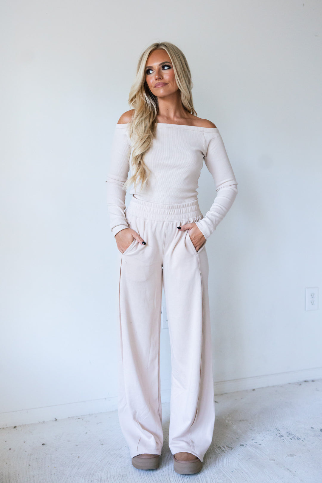 On The Go Ribbed Knit Top (Oatmeal)