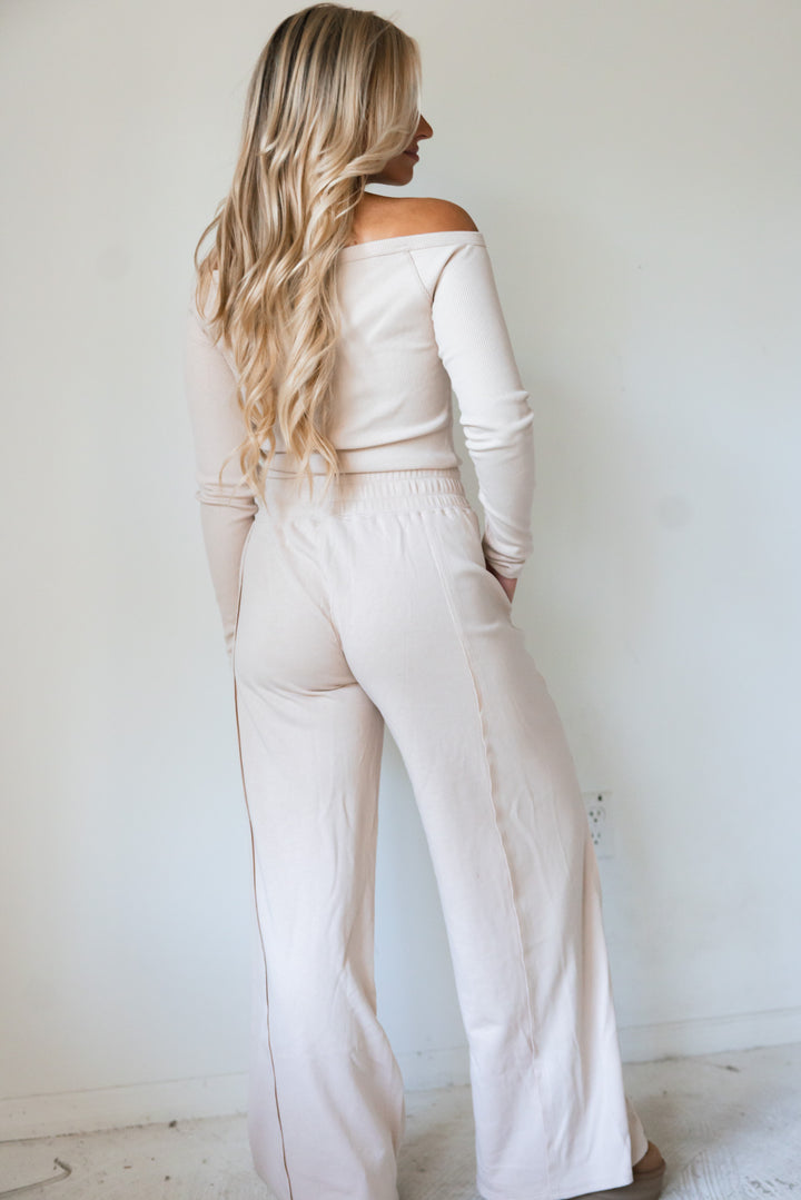 On The Go Ribbed Knit Top (Oatmeal)