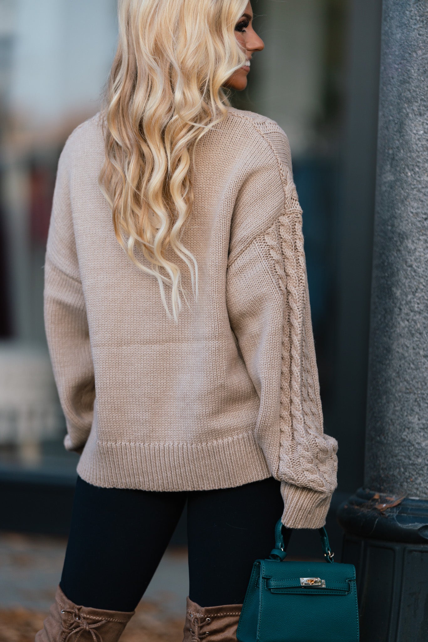 Frosty Cable Knit Sweater (Oatmeal) FINAL SALE