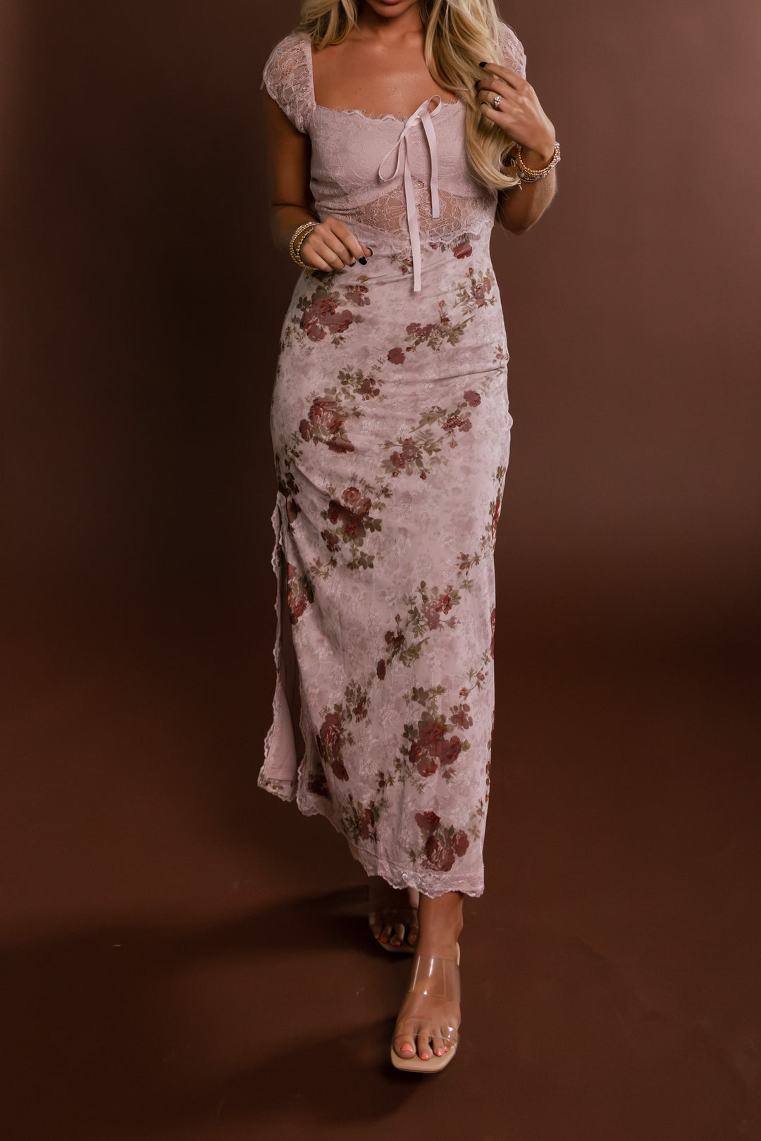 Pressed Petals Lace Maxi Dress