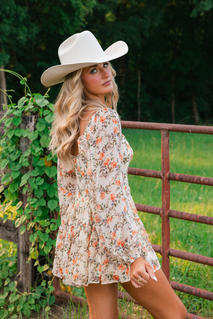 The Rosalie Floral Chiffon Romper